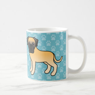 Schattige Cartoon Hertkleurige Old English Mastiff Koffiemok