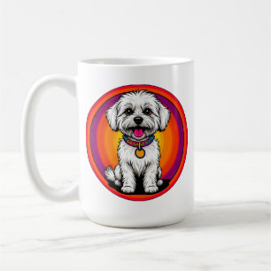 Schattige Cartoon Hond met een Ketting Koffiemok
