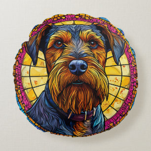 Schattige cartoon hond rond kussen