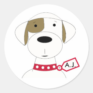 Schattige Cartoon Hond Ronde Sticker