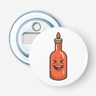 Schattige Cartoon Hot Sauce Fles Meme Button Flesopener