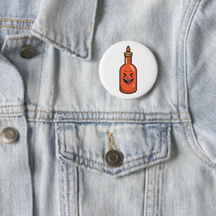 Schattige Cartoon Hot Sauce Fles Meme Ronde Button 5,7 Cm