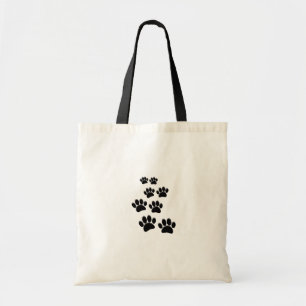 Schattige Cartoon Huisdier Pootspoor Zwart Tote Bag