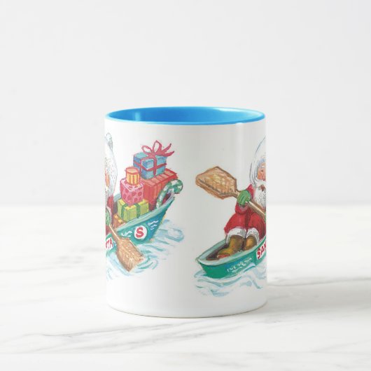 Schattige Cartoon Jolly Sint-Nicolaas in een roeib Mok (Midden)