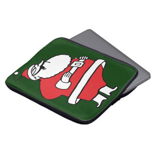 Schattige Cartoon Joviale Kerstman Lachend Ho Ho H Laptop Sleeve