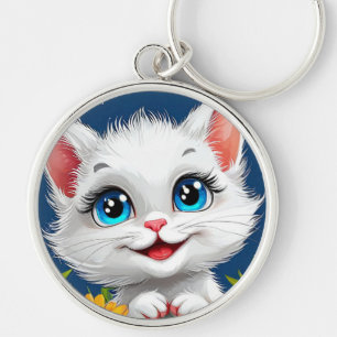 Schattige cartoon kat sleutelhanger