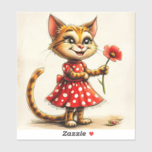 Schattige cartoon kat sticker