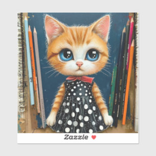 Schattige cartoon kat sticker