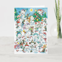 Schattige Cartoon Kerst Poolbeer Pinguïn Feestje