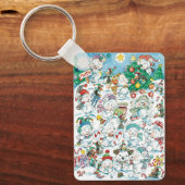 Schattige Cartoon Kerstpoolbeer Pinguïn Feestje Sleutelhanger (Voorkant)