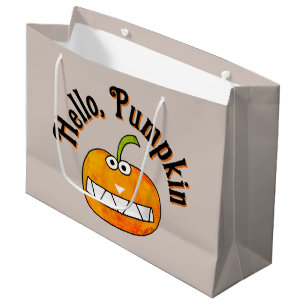 Schattige Cartoon Lachende Hallo Pompoen Herfst Groot Cadeauzakje
