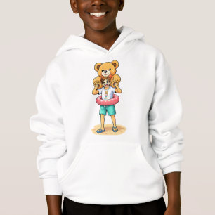 Schattige Cartoon Man met Reusachtige Teddybeer Zo