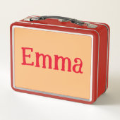 Schattige cartoon meisje met een groot stuk pizza. (Achterkant)