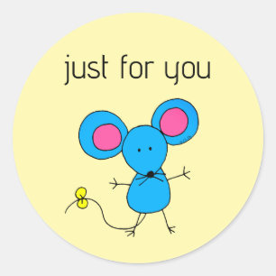 Schattige Cartoon Muis Alleen Voor Jou Ronde Sticker
