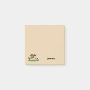 Schattige Cartoon Mus Speelt Voetbal Personalise Post-it® Notes