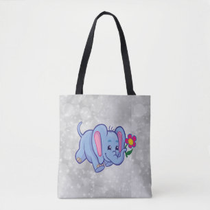 Schattige cartoon olifant draagtas