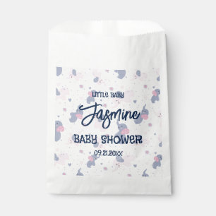 Schattige cartoon olifantenpatroon op marineblauw bedankzakje