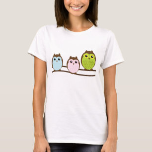 Schattige Cartoon Owl Family T-Shirt