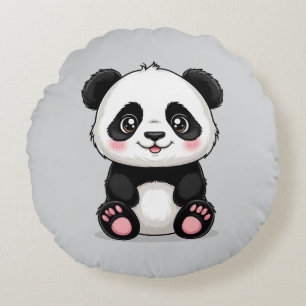 Schattige Cartoon Panda Rond Kussen