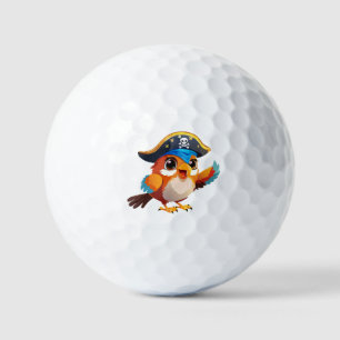 Schattige cartoon papegaai piraat golfballen
