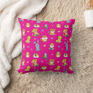 Schattige Cartoon Pet Pattern Sierkussen