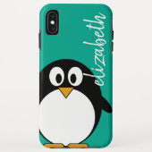 schattige cartoon pinguin emerald handgeschreven l Case-Mate iPhone case (Achterkant)