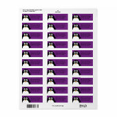 schattige cartoon pinguïn paars etiket (Full Sheet)