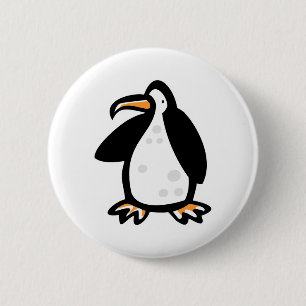 schattige cartoon pinguïn ronde button 5,7 cm