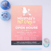 Schattige Cartoon Poodle Dog Pet Shop Open House Flyer (Enkel)