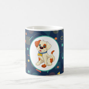 Schattige Cartoon Pup Geometrisch Magische Mok
