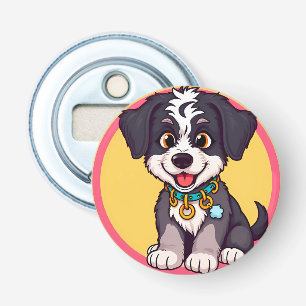 Schattige Cartoon Puppy Button Flesopener