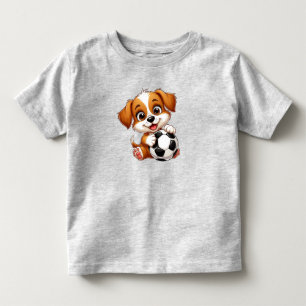 Schattige Cartoon Puppy met Voetbal Kinder Shirts