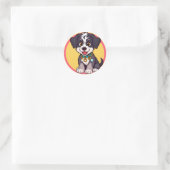 Schattige Cartoon Puppy Ronde Sticker (Tas)