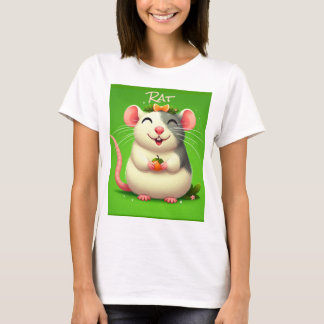 Schattige Cartoon Rat T-shirt - Schattig Animal Gr