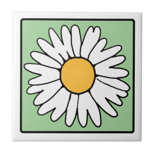 Schattige Cartoon Retro Madeliefje Lente Tuin Bloe Tegeltje