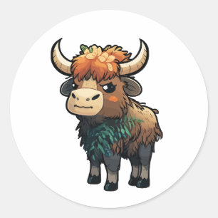 schattige cartoon ronde sticker