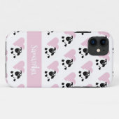 Schattige Cartoon Schaap Roze Hart Patroon Wit Case-Mate iPhone Case (Achterkant (horizontaal))