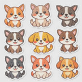 Schattige Cartoon Schattigee hond Stickers (Voorkant)