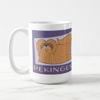 Schattige Cartoon stijl pekinees hond Koffiemok