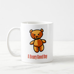 Schattige Cartoon Teddybeer Stunt Illustratie Koffiemok