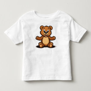 Schattige Cartoon Teddybeer Zittend Kinder Shirts
