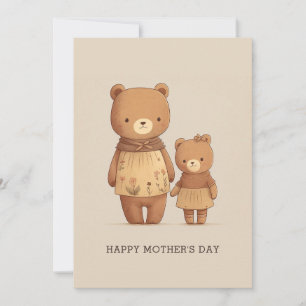 Schattige cartoon teddyberen dieren. Moederdag Feestdagenkaart