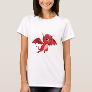 Schattige cartoon vliegende duivel t-shirt