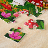 Schattige Cartoon vos met champignons Legpuzzel (Zijkant)