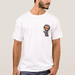 Schattige Cartoon Vos Ruimtevaarder met Ruimtepak T-shirt