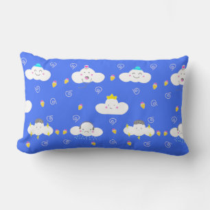 Schattige Cartoon Wolken met Emoties Kussen