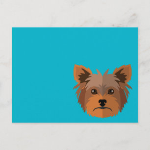 Schattige Cartoon Yorkshire Terrier, Yorkie Briefkaart
