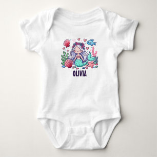 Schattige Cartoon Zeemeermin Gepersonaliseerd Romper
