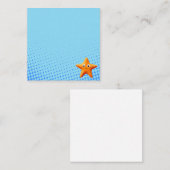 Schattige Cartoon Zeester Blauwe Oceaan Notitiekaartje (Voorkant / Achterkant)