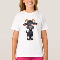🐐✨ Schattige Cartoon Zwarte Geit Kinderen Dieren